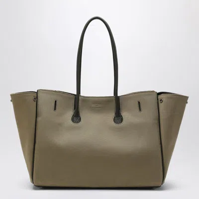 Balenciaga Carry All Bel Air Media Bag In Khaki Canvas In Multi