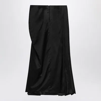 Balenciaga Draped Skirt In Cupro Twill In Black