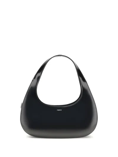 Coperni Curved Glossy Top Handle Bag In Black