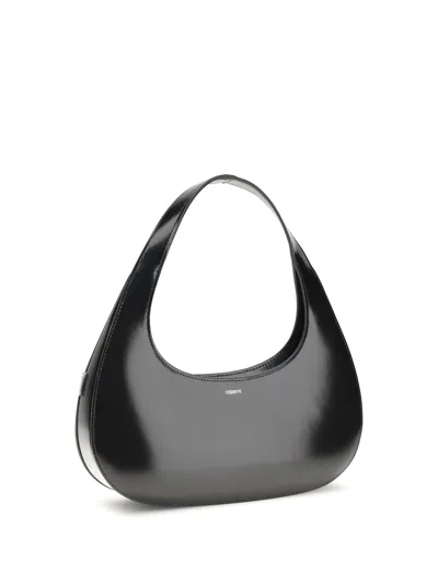 Coperni Curved Glossy Top Handle Bag In Black