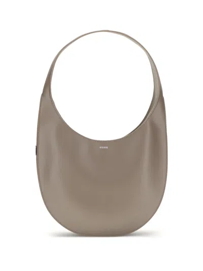 Coperni Medium Curved Shoulder Bag With Top Handle In Brown