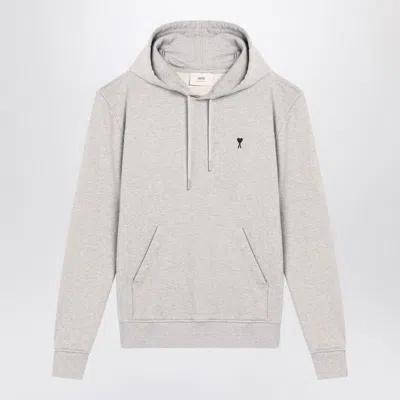 Ami Alexandre Mattiussi Ami Paris Ami Paris Grey Cotton Ami De Coeur Hoodie In Gray