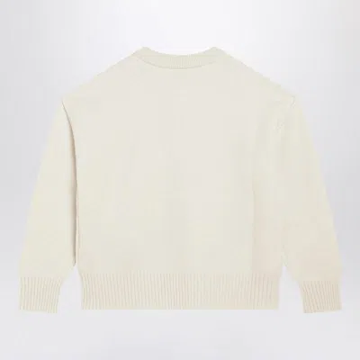 Ami Alexandre Mattiussi Ami Paris White Ami De Coeur Cardigan Men In Neutral