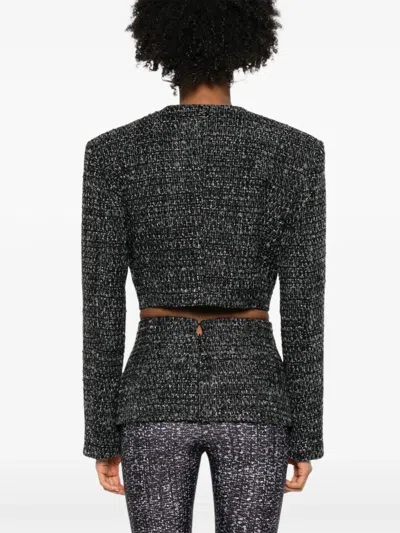 Diesel G-crop-g Tweed Cropped Jacket In Black