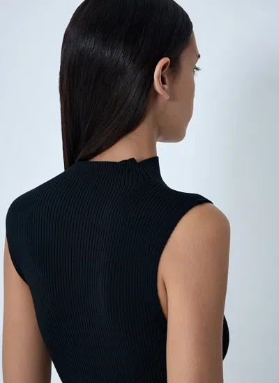 Diesel Womens 9xx M-olini Short Sleeveless Wool Knitted Mini Dress In Black