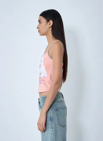 Diesel Cotton Top With Thin Straps In Pink