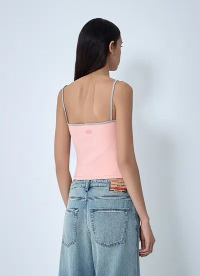 Diesel Cotton Top With Thin Straps In Pink