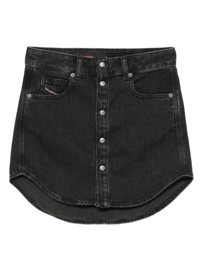 Diesel Short Skirt With Pockets And Belt Loops In Black