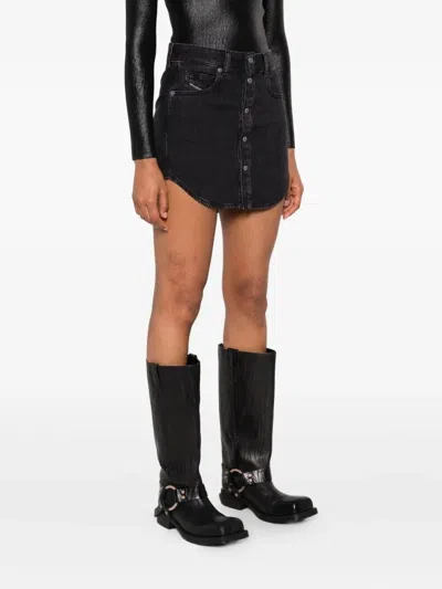 Diesel Short Skirt With Pockets And Belt Loops In Black