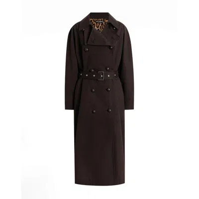 Dolce & Gabbana Double-breasted Belted Coat In Brown