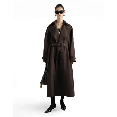 Dolce & Gabbana Double-breasted Belted Coat In Brown