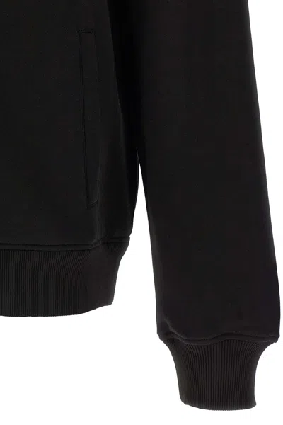Dolce & Gabbana Hooded Sweater With Pockets And Ribbed Details In Black