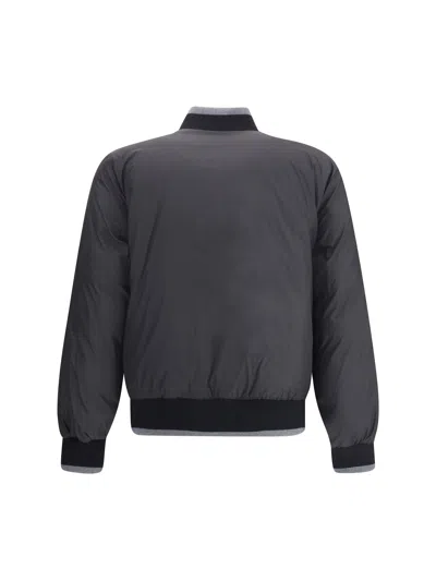 Dolce & Gabbana Reversible Flannel Outerwear Bomber Jackets Grey In Gray