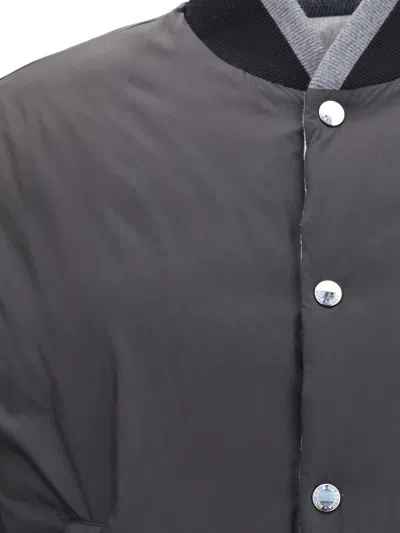 Dolce & Gabbana Reversible Flannel Outerwear Bomber Jackets Grey In Gray