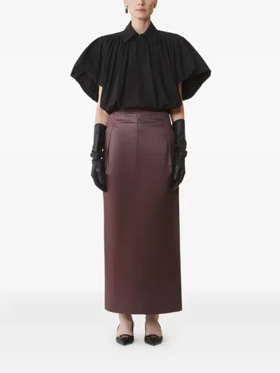 Lanvin Puffed-sleeve Zip-front Top In Black