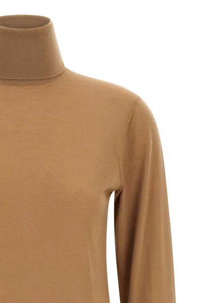 Dolce & Gabbana Cashmere Turtleneck Sweater Sweaters And Cardigans Beige In White