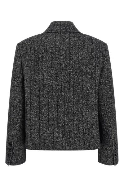 Dolce & Gabbana Pinstriped Wool-blend Double-breasted Jacket In Multi