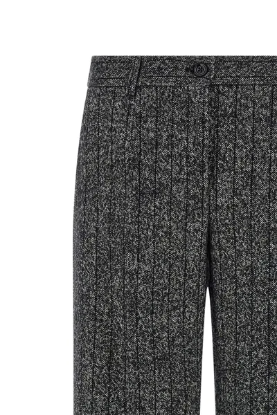 Dolce & Gabbana Women Striped Wool Pants In Multi