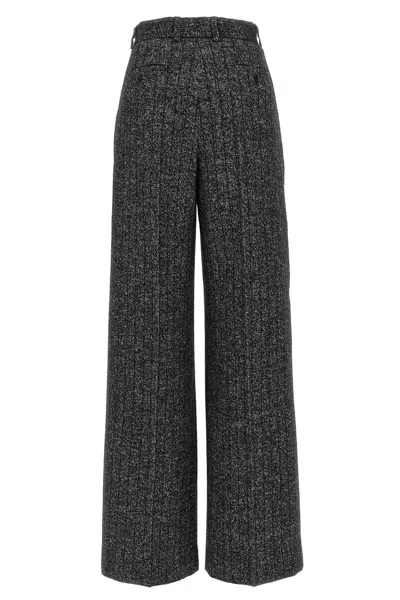 Dolce & Gabbana Wool Trousers With Back Pocket And Pleated Design In Multi