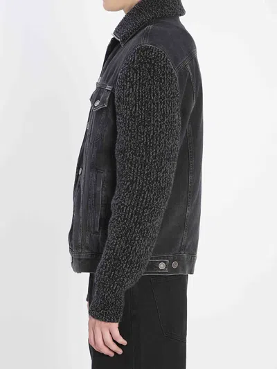 Dolce & Gabbana Tailored Denim And Wool Blend Jacket In Black