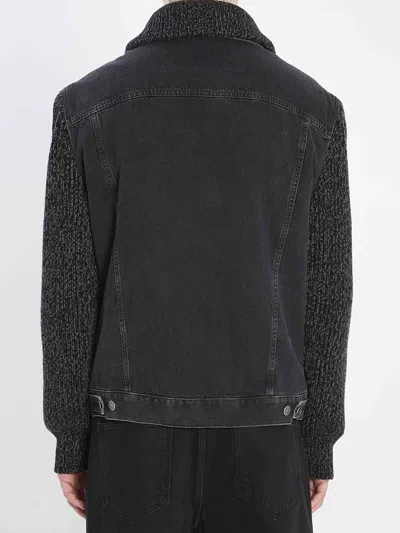 Dolce & Gabbana Tailored Denim And Wool Blend Jacket In Black