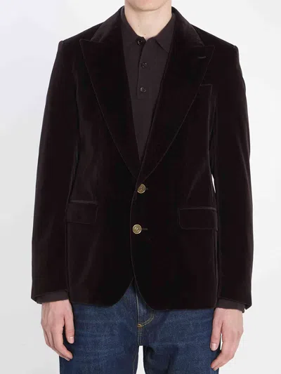 Dolce & Gabbana Single-breasted Sicilia Light Jacket Cotton Corduroy In Brown