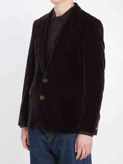 Dolce & Gabbana Single-breasted Sicilia Light Jacket Cotton Corduroy In Brown