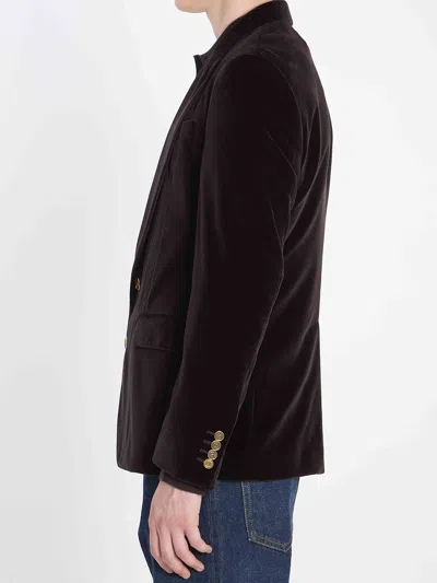 Dolce & Gabbana Single-breasted Sicilia Light Jacket Cotton Corduroy In Brown