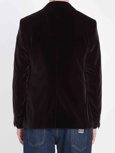 Dolce & Gabbana Single-breasted Sicilia Light Jacket Cotton Corduroy In Brown