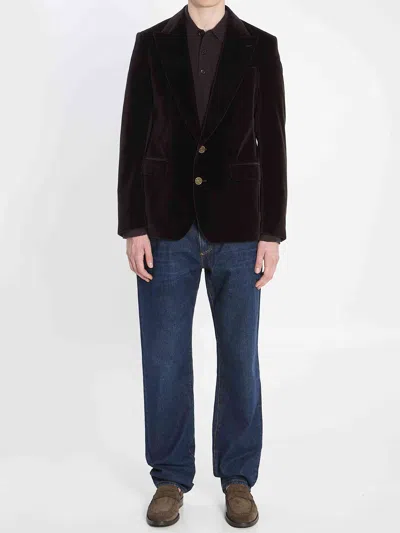 Dolce & Gabbana Single-breasted Sicilia Light Jacket Cotton Corduroy In Brown