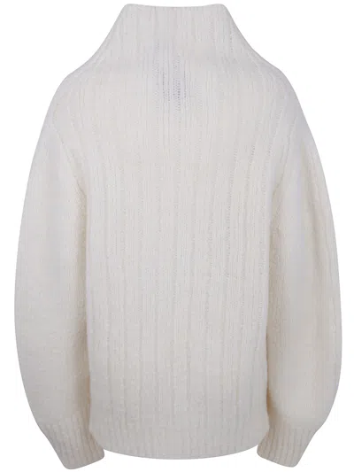 Dries Van Noten Cozy Turtle Neck Knit Sweater In White