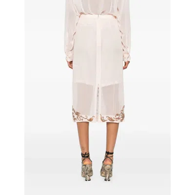 Dries Van Noten Sokna Embellished Midi Skirt In Neutral