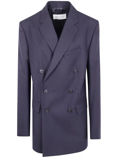 Dries Van Noten Oversized Wool Blazer In Blue