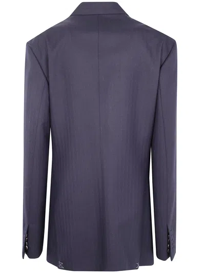 Dries Van Noten Oversized Wool Blazer In Blue