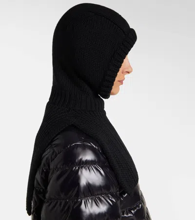 Moncler Ribbed-knit Virgin Wool Ski Mask In Black