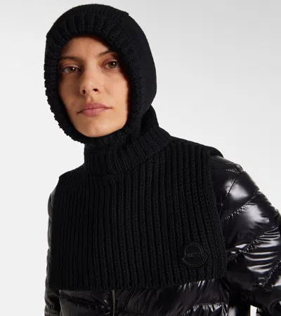 Moncler Ribbed-knit Virgin Wool Ski Mask In Black