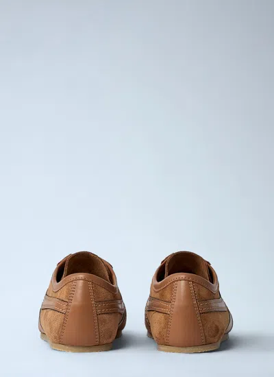 Dries Van Noten Stitched Contrast Rubber Sole Suede Panel Sneakers In Brown