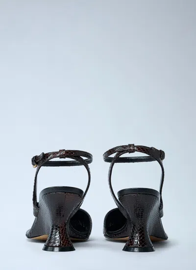Dries Van Noten Sculptural High Heel Pumps With Ankle Strap In Brown