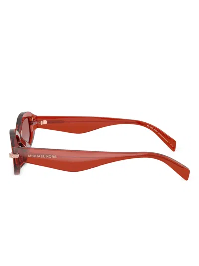 Michael Kors Oval-frame Sunglasses In Red