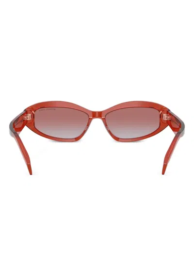 Michael Kors Oval-frame Sunglasses In Red