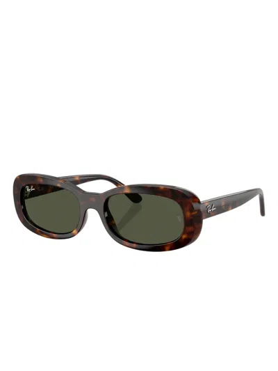 Ray Ban Beate Sonnenbrillen Havana Fassung Grün Glas Polarisiert 56-20 In Brown