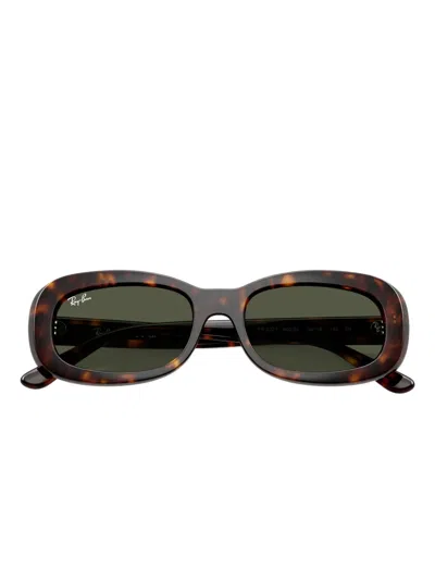Ray Ban Beate Sonnenbrillen Havana Fassung Grün Glas Polarisiert 56-20 In Brown