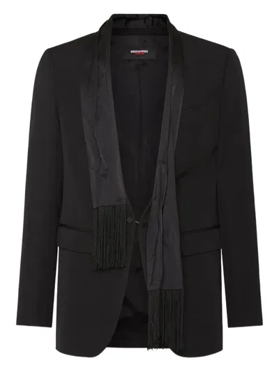 Dsquared2 X Magliano Attached-scarf Blazer In Black