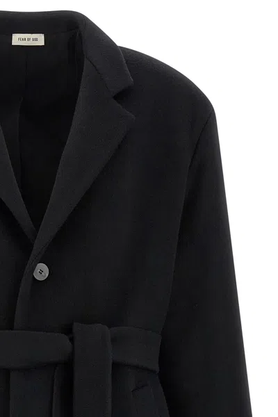 Fear Of God Trench Coat With Waist Belt And Long Sleeves In Multi