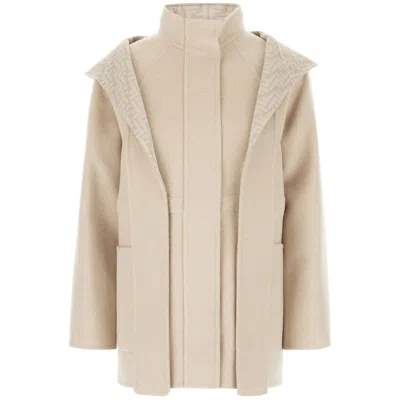 Fendi Ff Lining Parka-style Wool Blouson In White