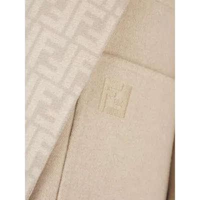 Fendi Ff Lining Parka-style Wool Blouson In White