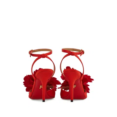Ferragamo 90mm Flower-embellished High-heel Sandals In Red