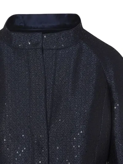 Giorgio Armani Tailored Jacket Sequin Embellishments In Blue