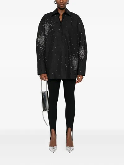 Giuseppe Di Morabito Embellished Poplin Shirt In Black