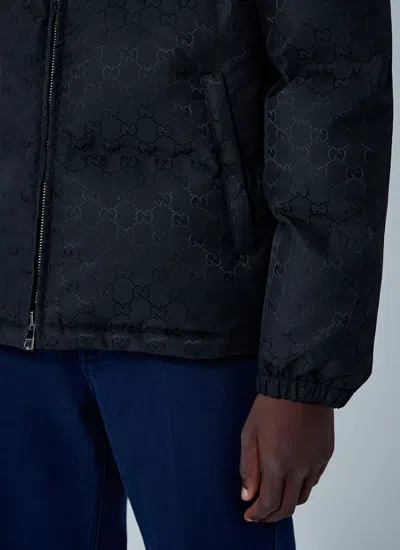 Gucci Down Jacket With Hood And Elastic Cuffs In Black